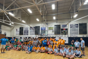 A crowd of students gathered in the Farragut High School gym.